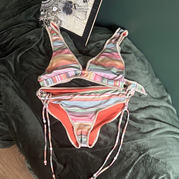 BECCA Other - BECCA Coral and Gold Trim Bikini set M😎🍹